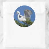 VS, Florida, St. Augustine, Egret Ronde Sticker (Tas)