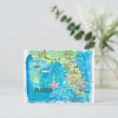 VS Florida State Fijne Kunstprint Retro Vintage Ka Briefkaart (Staand voorkant)