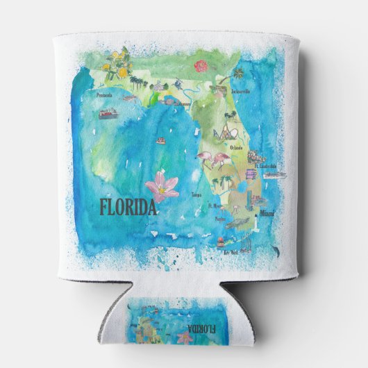 VS Florida State  map met hoogtepunten Blikjeskoeler (Achterkant)