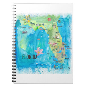 VS Florida State  map met hoogtepunten Notitieboek