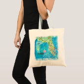 VS Florida State map met hoogtepunten Tote Bag (Voorkant (product))
