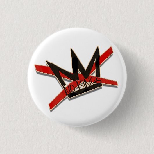 VS geen koningen protest typografie verklaring Ronde Button 3,2 Cm (Voorkant)