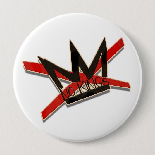 VS geen koningen protest typografie verklaring Ronde Button 4,0 Cm (Voorkant)