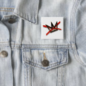 VS geen koningen protest typografie verklaring Vierkante Button 5,1 Cm (In situ)