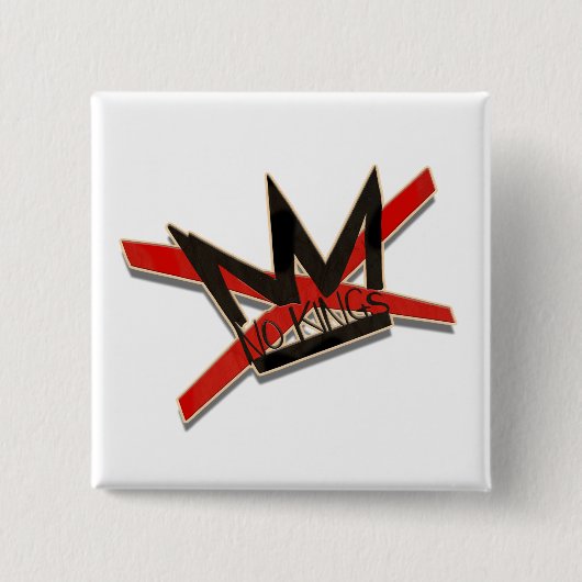 VS geen koningen protest typografie verklaring Vierkante Button 5,1 Cm (Voorkant)