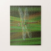VS, Georgia. Groene glazenmaker op riet Legpuzzel (Verticaal)