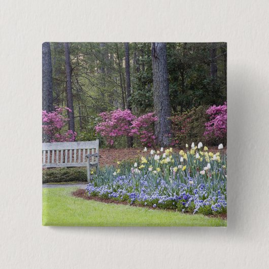 VS, Georgia, Pine Mountain. Een rand van Vierkante Button 5,1 Cm (Voorkant)
