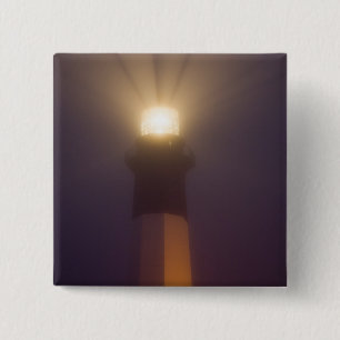 VS; Georgia; Savannah.  Vuurtoren van Tybee Island Vierkante Button 5,1 Cm