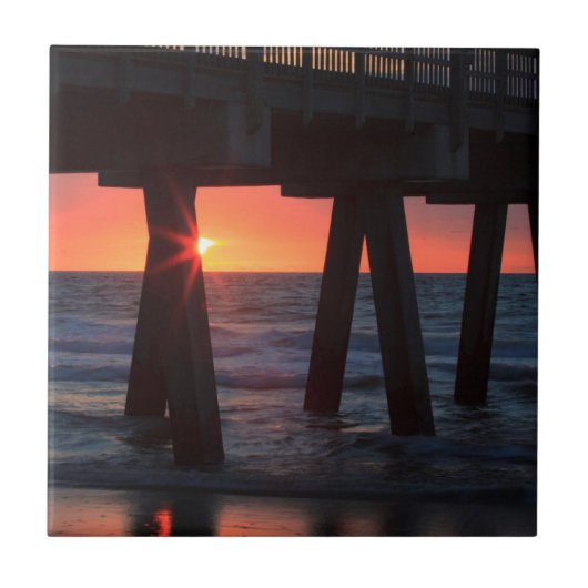 VS, Georgia, Tybee Island, Tybee Pier Tegeltje (Voorkant)