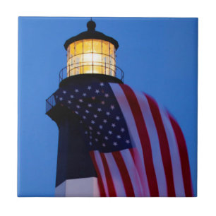 VS, Georgia, Tybee Island, Vlag hijsen 2 Tegeltje
