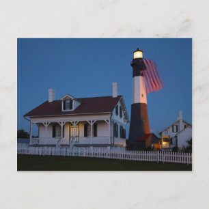 VS, Georgia, Tybee Island, Vlag Hijsen Briefkaart
