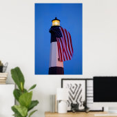 VS, Georgia, Tybee Island, Vlag in top 2 Poster (Thuiskantoor)