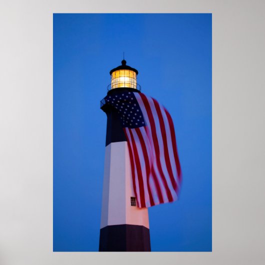 VS, Georgia, Tybee Island, Vlag in top 2 Poster (Voorkant)