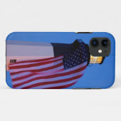 VS, Georgia, Tybee Island, Vlag vliegend 2 Case-Mate iPhone Case (Achterkant (horizontaal))