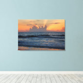 VS, Georgië, Tybee Island, Tybee Island Beach Canvas Afdruk (Insitu (Houten vloer))