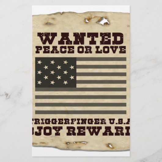 VS Gezocht: Gezocht: Vrede of Liefde Ontwerp Briefpapier (Voorkant)