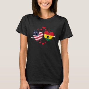 VS Ghana Vlag Hart Valentijnsdag Ghanees Amerikaan T-shirt