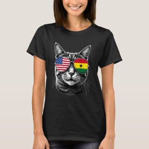 VS Ghanese Kat Zonnebril Ontwerp Ghana VS Vlag T-shirt