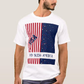 VS God Bless America Patriottisch 4 juli Mannen T-shirt (Voorkant)