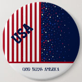 VS God Bless America Star Patriottisch 4 juli Ronde Button 6,0 Cm (Voorkant)
