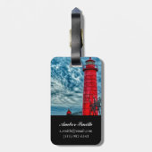 VS, Grand Haven, Michigan, vuurtoren Bagagelabel (Achterkant verticaal)