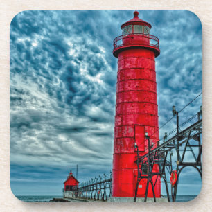 VS, Grand Haven, Michigan, vuurtoren Bier Onderzetter
