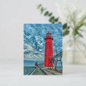VS, Grand Haven, Michigan, vuurtoren Briefkaart (Staand voorkant)
