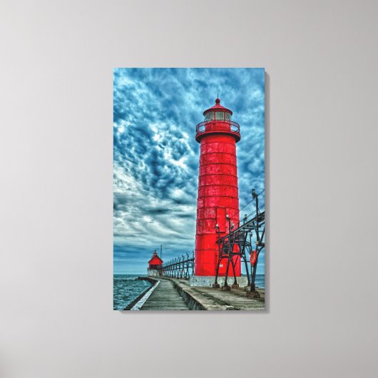 VS, Grand Haven, Michigan, vuurtoren Canvas Afdruk (Voorkant)