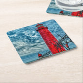 VS, Grand Haven, Michigan, vuurtoren Kartonnen Onderzetters (Schuin)