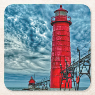 VS, Grand Haven, Michigan, vuurtoren Kartonnen Onderzetters