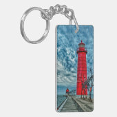 VS, Grand Haven, Michigan, vuurtoren Sleutelhanger (Voorkant Links)