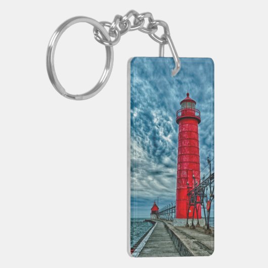 VS, Grand Haven, Michigan, vuurtoren Sleutelhanger (Voorkant Links)