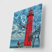 VS, Grand Haven, Michigan, vuurtoren Vierkante Klok (Hoek)