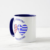 VS / Griekse land afkomst Mok (Voorkant links)