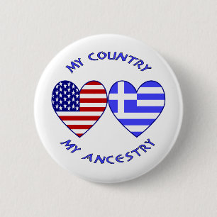 VS / Griekse Land Afkomst Ronde Button 5,7 Cm