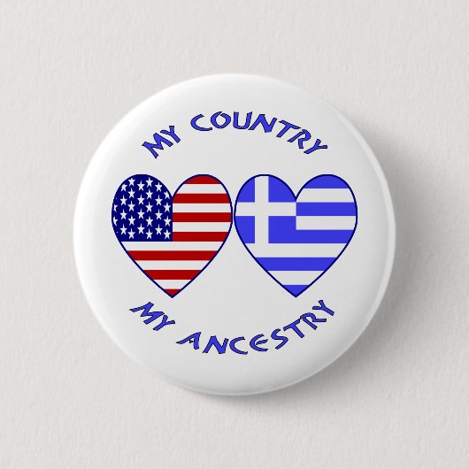 VS / Griekse Land Afkomst Ronde Button 5,7 Cm (Voorkant)