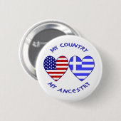 VS / Griekse Land Afkomst Ronde Button 5,7 Cm (Voorkant /achterkant)