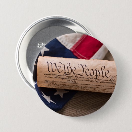 VS-grondwet Ronde Button 7,6 Cm (Voorkant /achterkant)