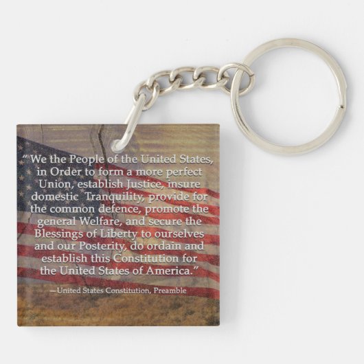 VS-grondwet - Voorbereiding op gestructureerde ach Sleutelhanger (Achterkant)