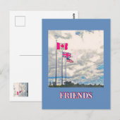 VS, GROOT-BRITTANNIË, CANADA VLAGGEN / VRIENDEN BRIEFKAART (Voorkant / Achterkant)