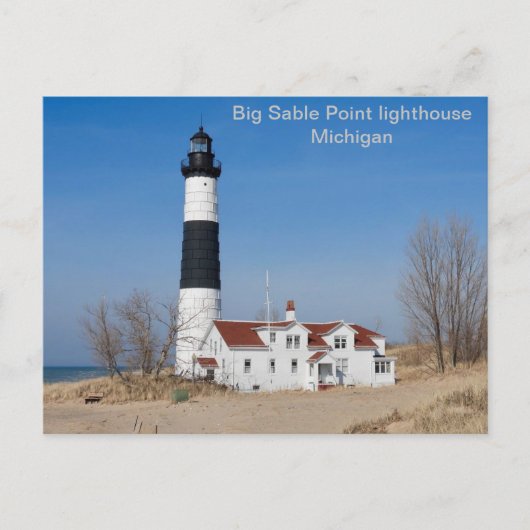 VS, grote vuurtoren van Sable Point, Michigan Briefkaart (Voorkant)