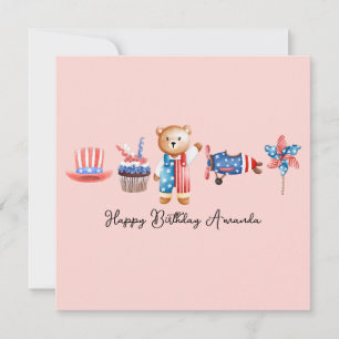 VS Happy Birthday, gepersonaliseerde Amerikaanse v Notitiekaartje