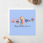 VS Happy Birthday, gepersonaliseerde Amerikaanse v Notitiekaartje (Voorkant / Achterkant in situ)