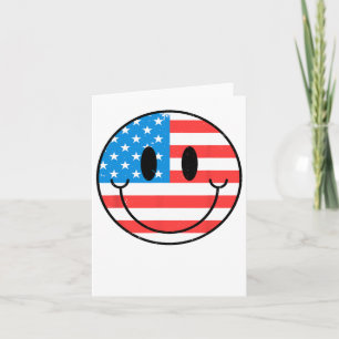 VS Happy Face Smile Amerikaanse vlag 4 juli Kaart
