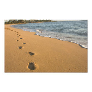 VS, Hawaï, Kauai, Kapa'a, aan het strand. Foto Afdruk