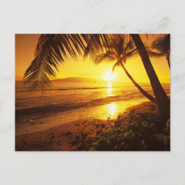 VS, Hawaï, Maui, Kleurrijke zonsondergang in een 2 Briefkaart