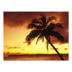 VS, Hawaï, Maui, Kleurrijke zonsondergang in een 2 Foto Afdruk
