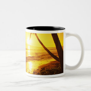 VS, Hawaï, Maui, Kleurrijke zonsondergang in een 2 Tweekleurige Koffiemok