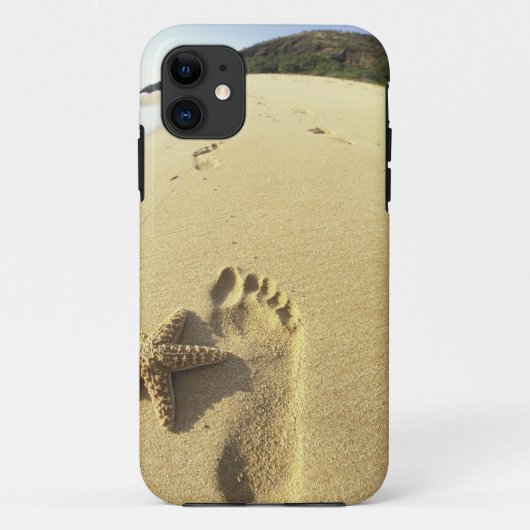 VS, Hawaï, Maui, Makena Beach, voetafdruk en Case-Mate iPhone Case (Achterkant)