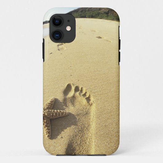 VS, Hawaï, Maui, Makena Beach, voetafdruk en Case-Mate iPhone Case (Achterkant)